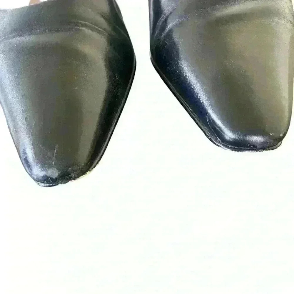 Pesaro Lenore Woman’s Size 8.5 Lucy Black Leather Slip On Pumps Brazilian made - Picture 4 of 11